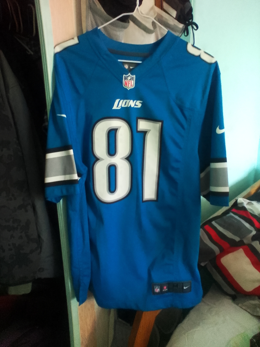 NFL Detroit Lions Johnson #81 Football Jersey - Picture 2 of 5